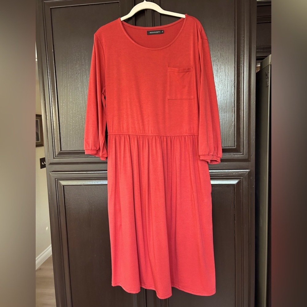Merokeety burnt orange dress Size XL